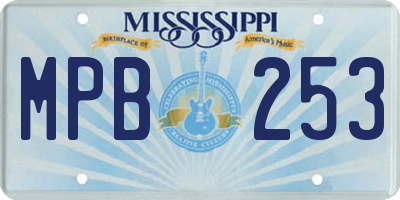 MS license plate MPB253