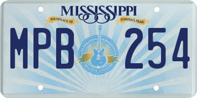 MS license plate MPB254