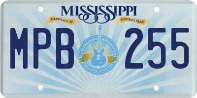 MS license plate MPB255