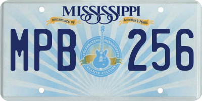 MS license plate MPB256