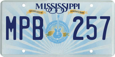 MS license plate MPB257