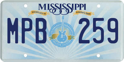 MS license plate MPB259