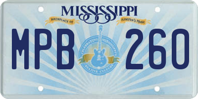 MS license plate MPB260