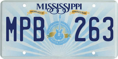 MS license plate MPB263