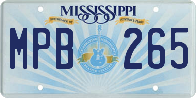 MS license plate MPB265