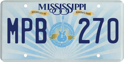 MS license plate MPB270