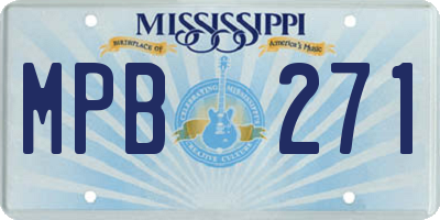 MS license plate MPB271