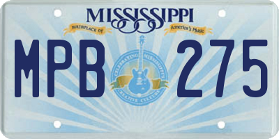 MS license plate MPB275