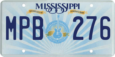 MS license plate MPB276