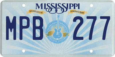 MS license plate MPB277