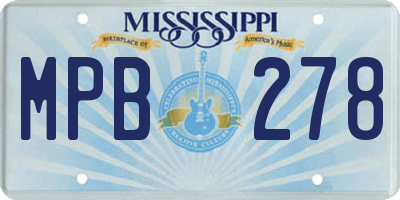 MS license plate MPB278
