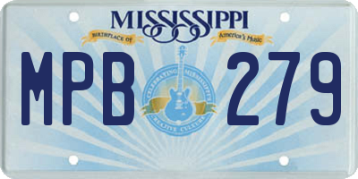MS license plate MPB279