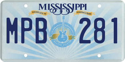 MS license plate MPB281