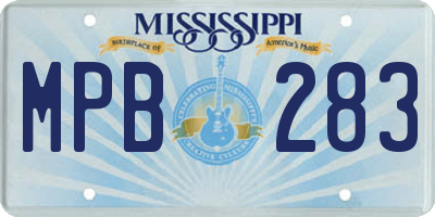MS license plate MPB283