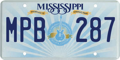 MS license plate MPB287