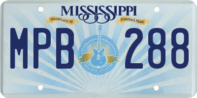 MS license plate MPB288