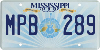 MS license plate MPB289