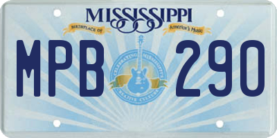 MS license plate MPB290