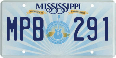 MS license plate MPB291