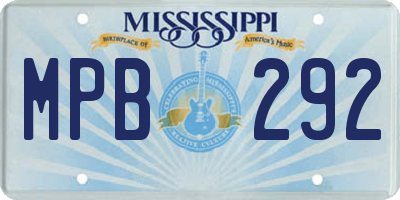MS license plate MPB292