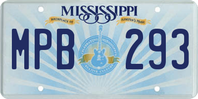 MS license plate MPB293