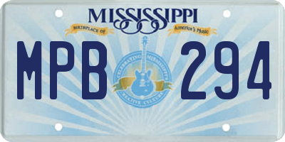 MS license plate MPB294