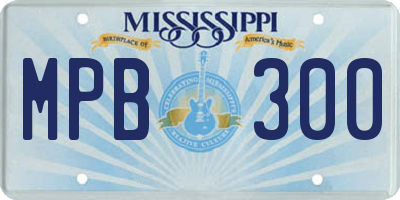 MS license plate MPB300