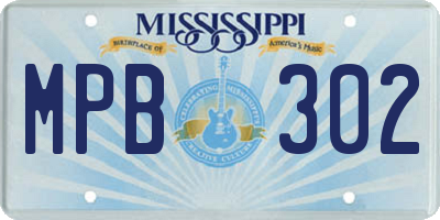 MS license plate MPB302