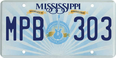 MS license plate MPB303
