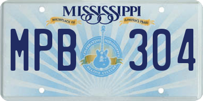 MS license plate MPB304