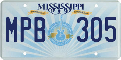 MS license plate MPB305