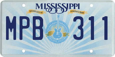 MS license plate MPB311