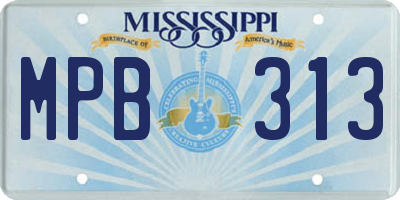 MS license plate MPB313