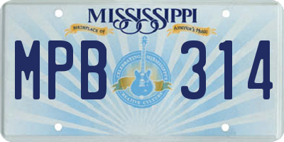 MS license plate MPB314