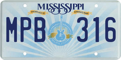 MS license plate MPB316