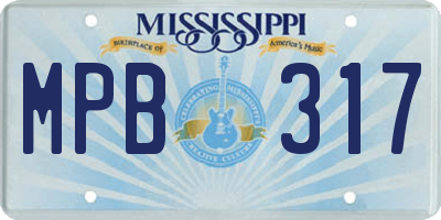 MS license plate MPB317
