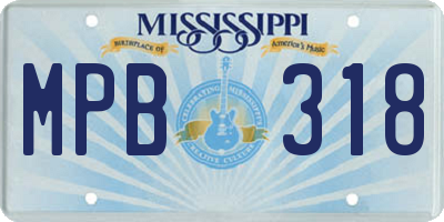 MS license plate MPB318