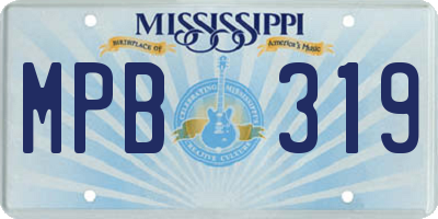 MS license plate MPB319