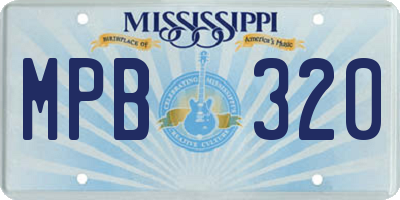 MS license plate MPB320