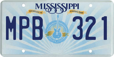 MS license plate MPB321