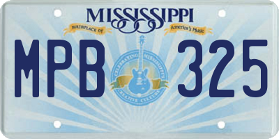 MS license plate MPB325
