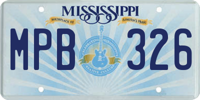 MS license plate MPB326