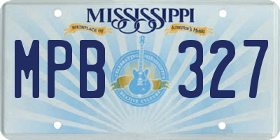 MS license plate MPB327