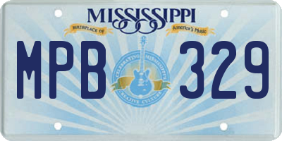 MS license plate MPB329
