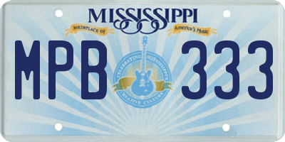 MS license plate MPB333