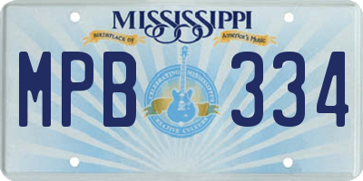 MS license plate MPB334