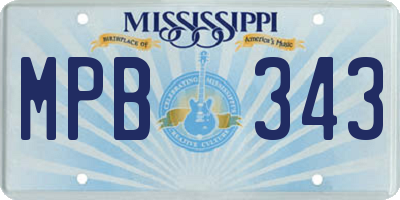 MS license plate MPB343