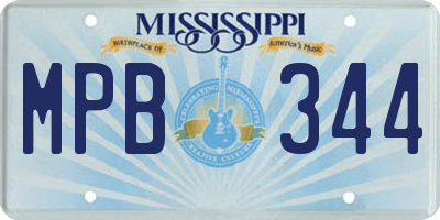 MS license plate MPB344