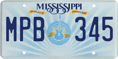 MS license plate MPB345