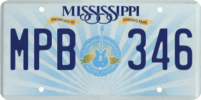 MS license plate MPB346